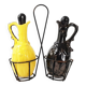 Huilier vinaigrier vintage ceramique jaune & noire 1950 50s 1950s rockabill