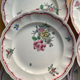 Luneville Keller Guertin - 6 floral pattern plates