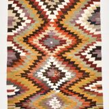 3x5 Green & Red Tribal Kilim Rug, 102x148Cm