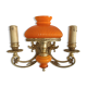 Double wall light in brass and orange opaline, 1960s.