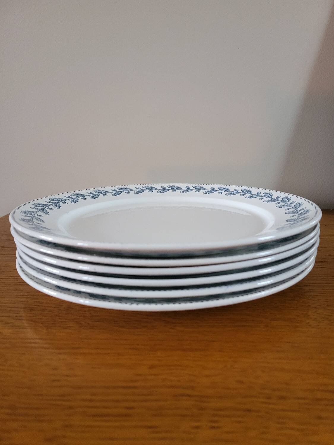 6 assiettes plates Sarreguemines Modèle chêne