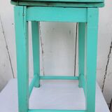 Blue wooden stool