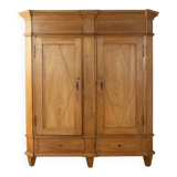 Classicist wardrobe from around 1840, solid oak, Austria