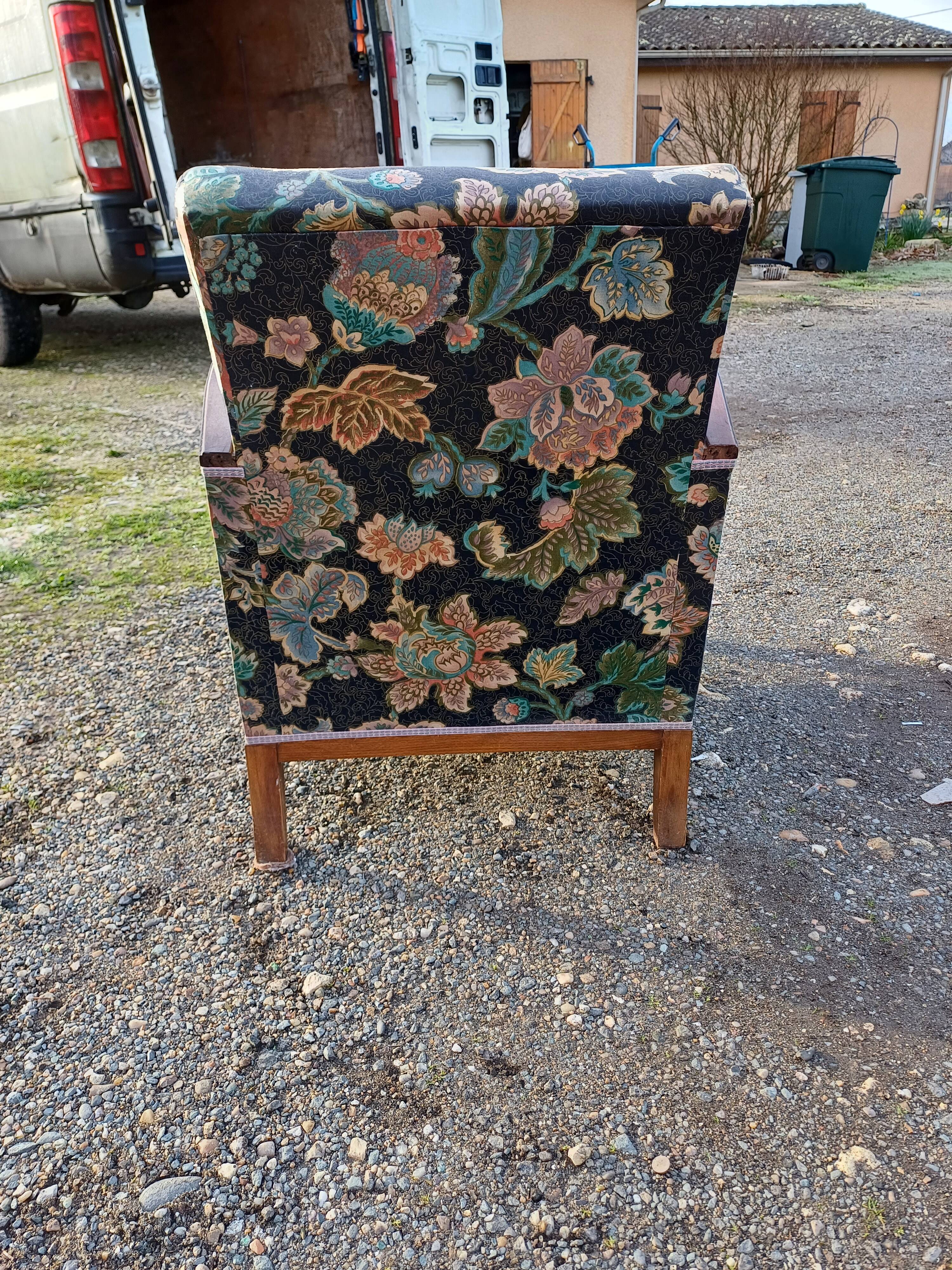 Art deco walnut armchair