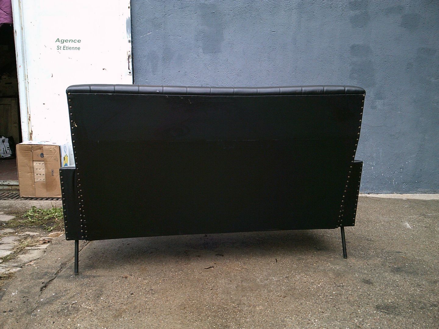 Vintage black skai sofa
