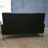 Vintage black skai sofa