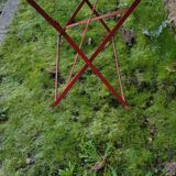 Red garden iron table