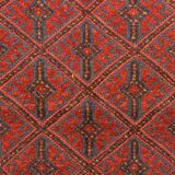 Traditional handwoven oriental carpet wool red blue rug- 120x128cm