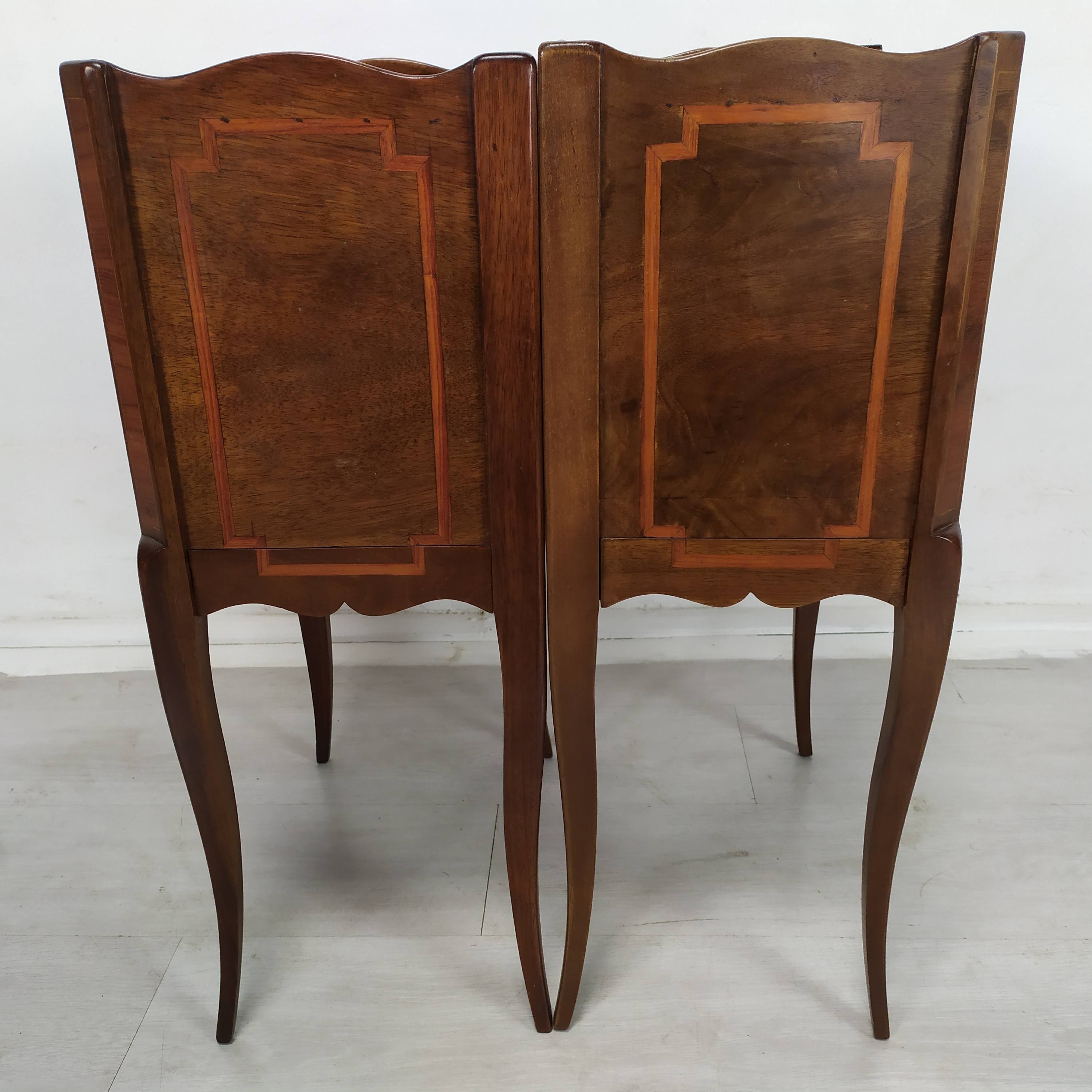 Marquetry bedside tables