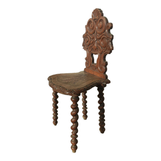 Old carved wooden chair