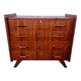 Commode vintage pieds compas poignées scoubidou