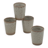 Ensemble de 4 gobelets / verre grès Roger Jacques , vintage
