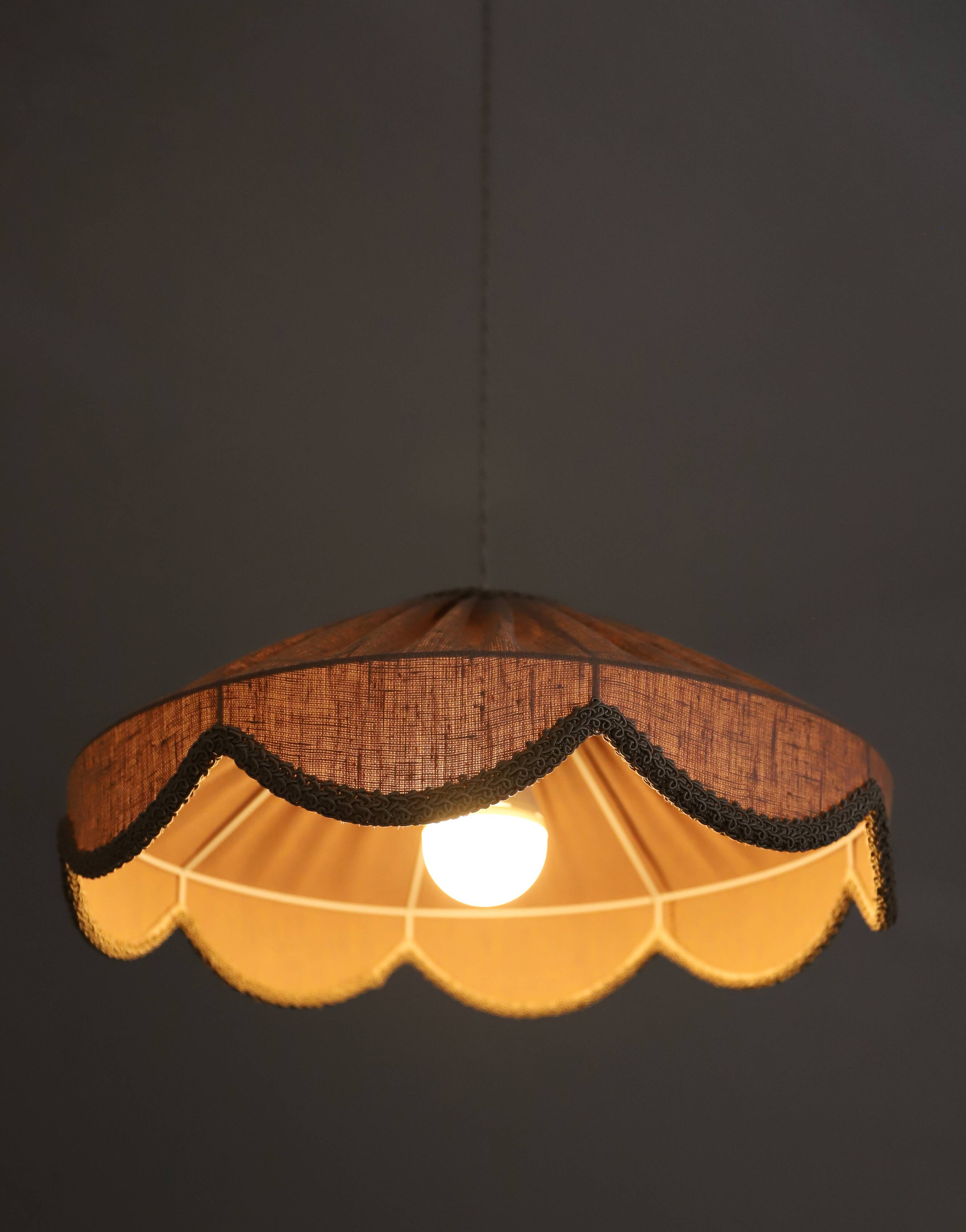 Cosette "classic linen" plain floral pendant light