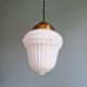 Art Deco pendant light in white opaline glass, 1920s-30s