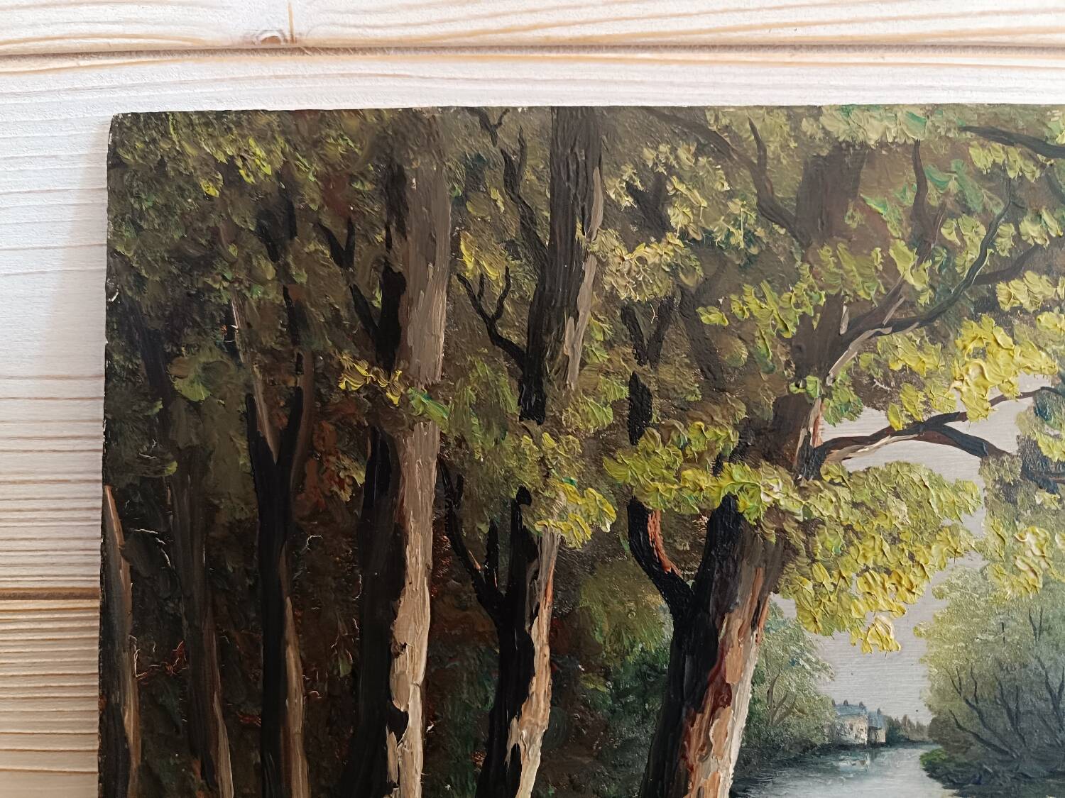 Small oil painting on hardboard