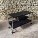 Occasional furniture / hi-fi furniture on chrome metal wheels – Habitat