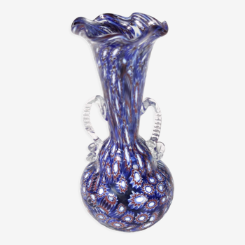Vintage Blue Murano Glass Vase, s, Italy