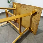 Brussels Style Retro Table with Red Woven Shelf