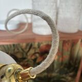 Set of three white Scandinavian opaline pendant lights