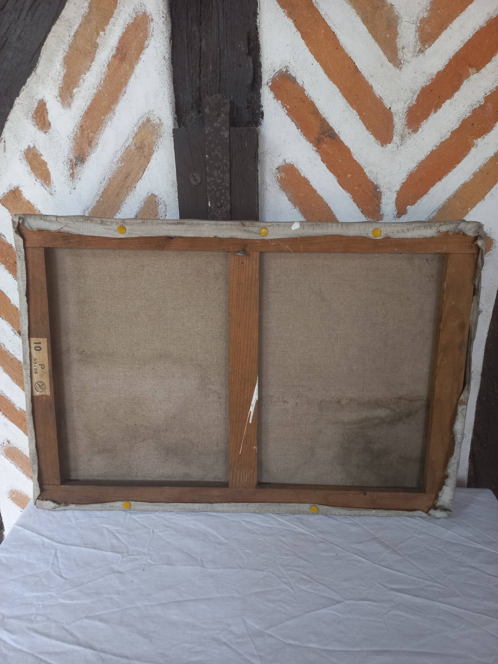 Oil painting on canvas old boat