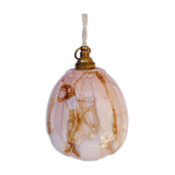 Art deco walking lamp in pink and amber marbled opaline