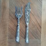 Couverts de service à poissons en argent massif 950°/°°