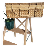 Large suitcase made of bamboo and wicker slats