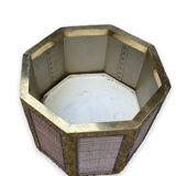 Planter in chrome steel and wicker