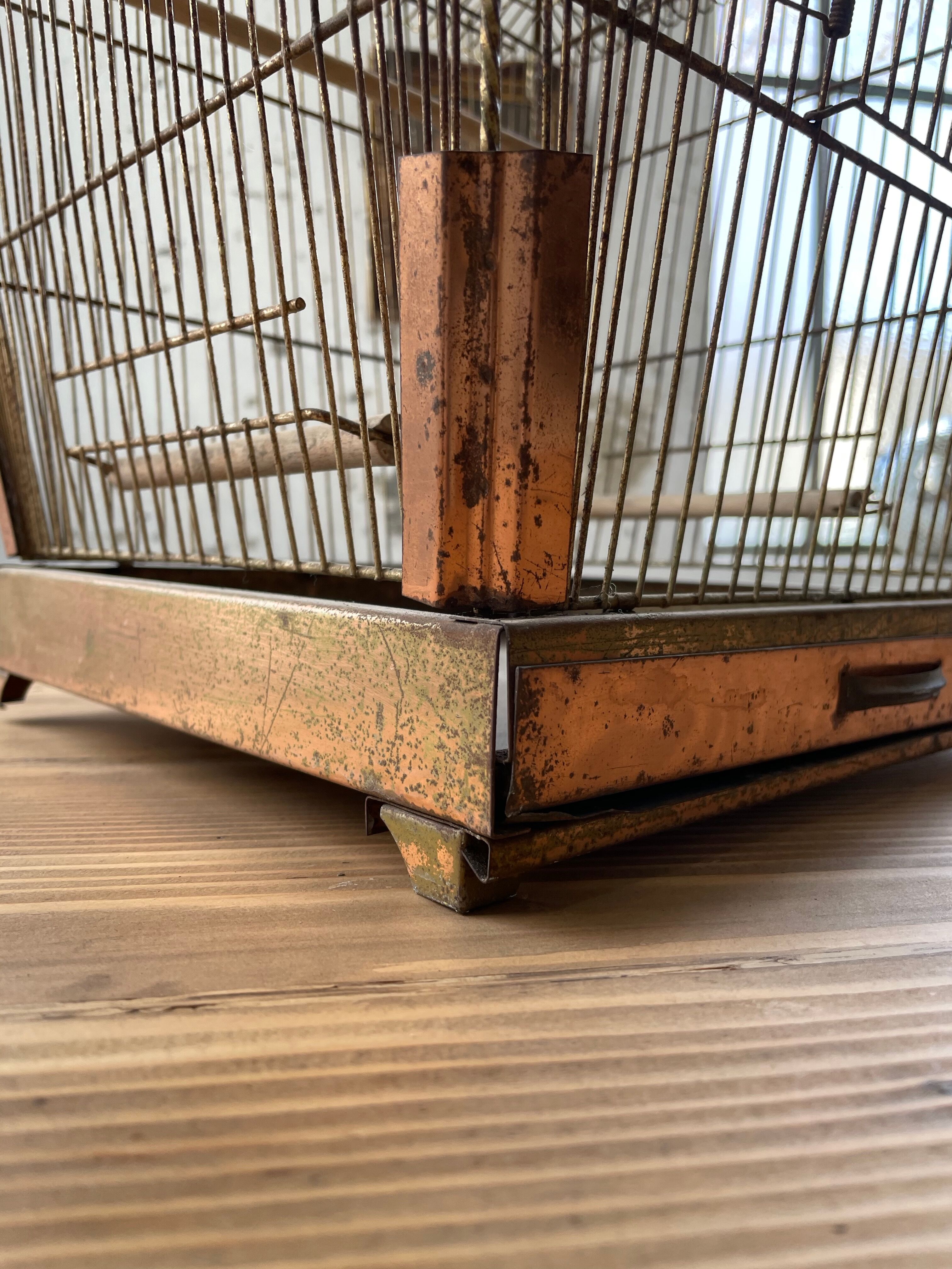 Vintage gold metal cage