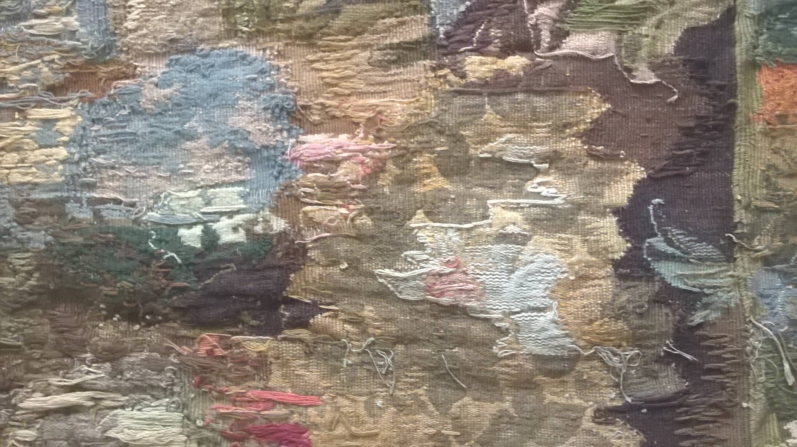 Tapisserie de laine "Verdure Flamande" de la manufacture Robert Four