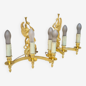 Pair Empire style wall lamps, 1st half XIXTH