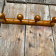 Vintage Bamboo Style Wall Coat Rack x4 Wooden Hanger #E430