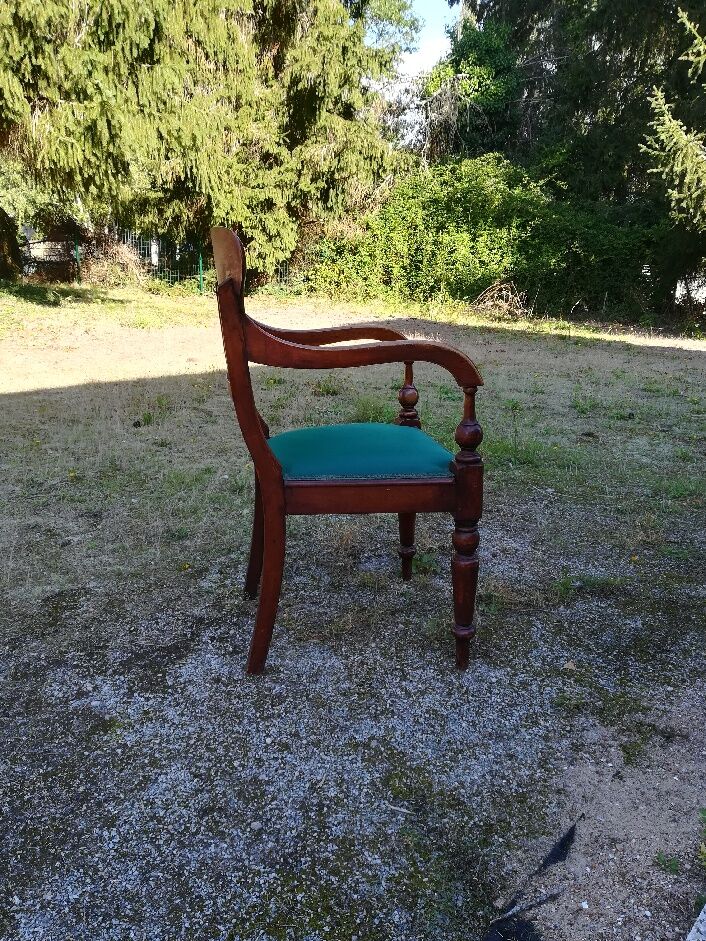 Wooden armchair and fabric seat