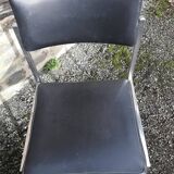 Paire de chaises OEM Strafor 1960 skaï métal chromé