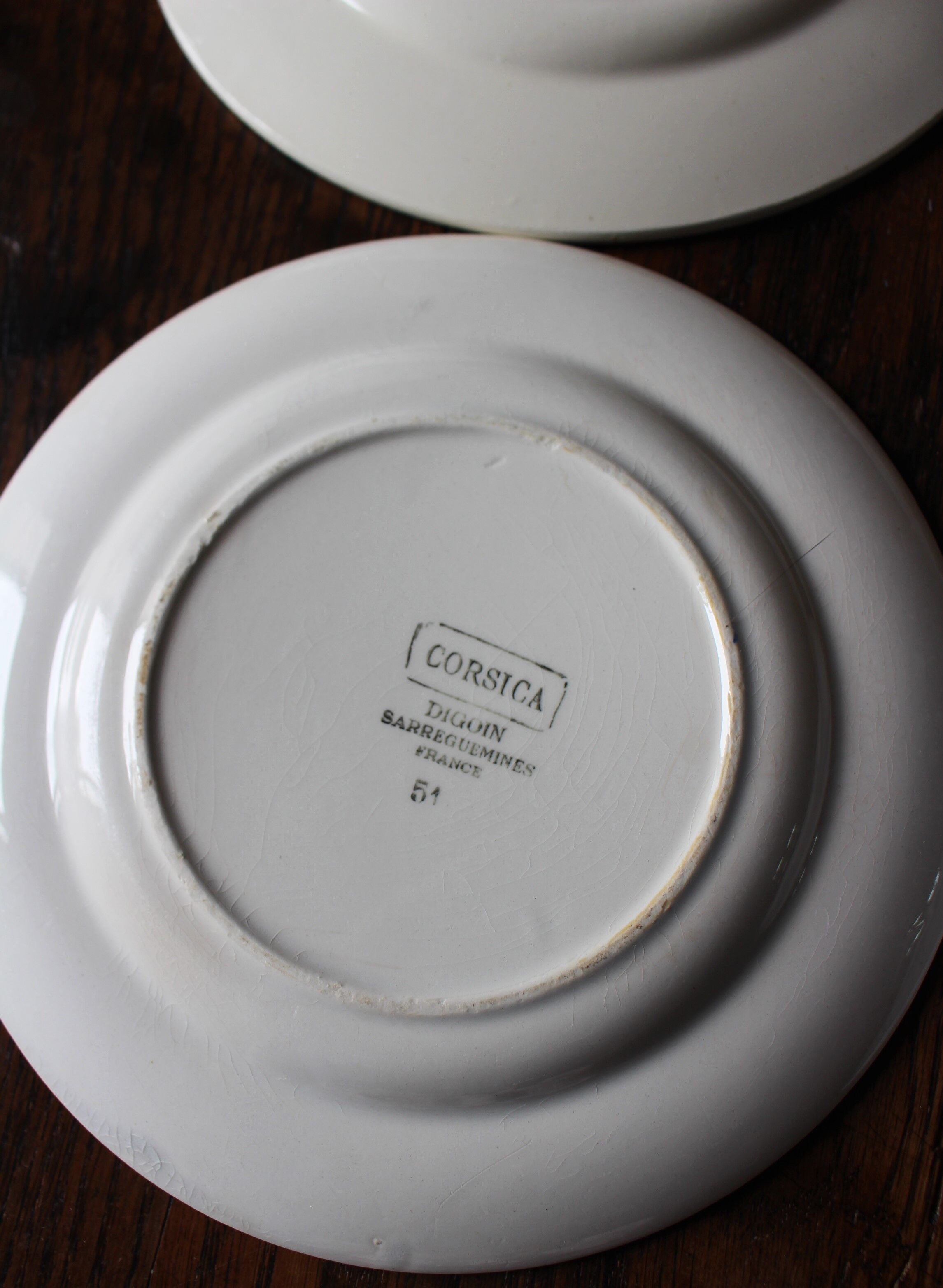 Lot 4 plates Art Deco mismatched Badonviller Digoin