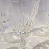 series of six white wine glasses Porto crystal from Arques service Louvre