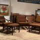 Vintage 70s velvet rattan set.