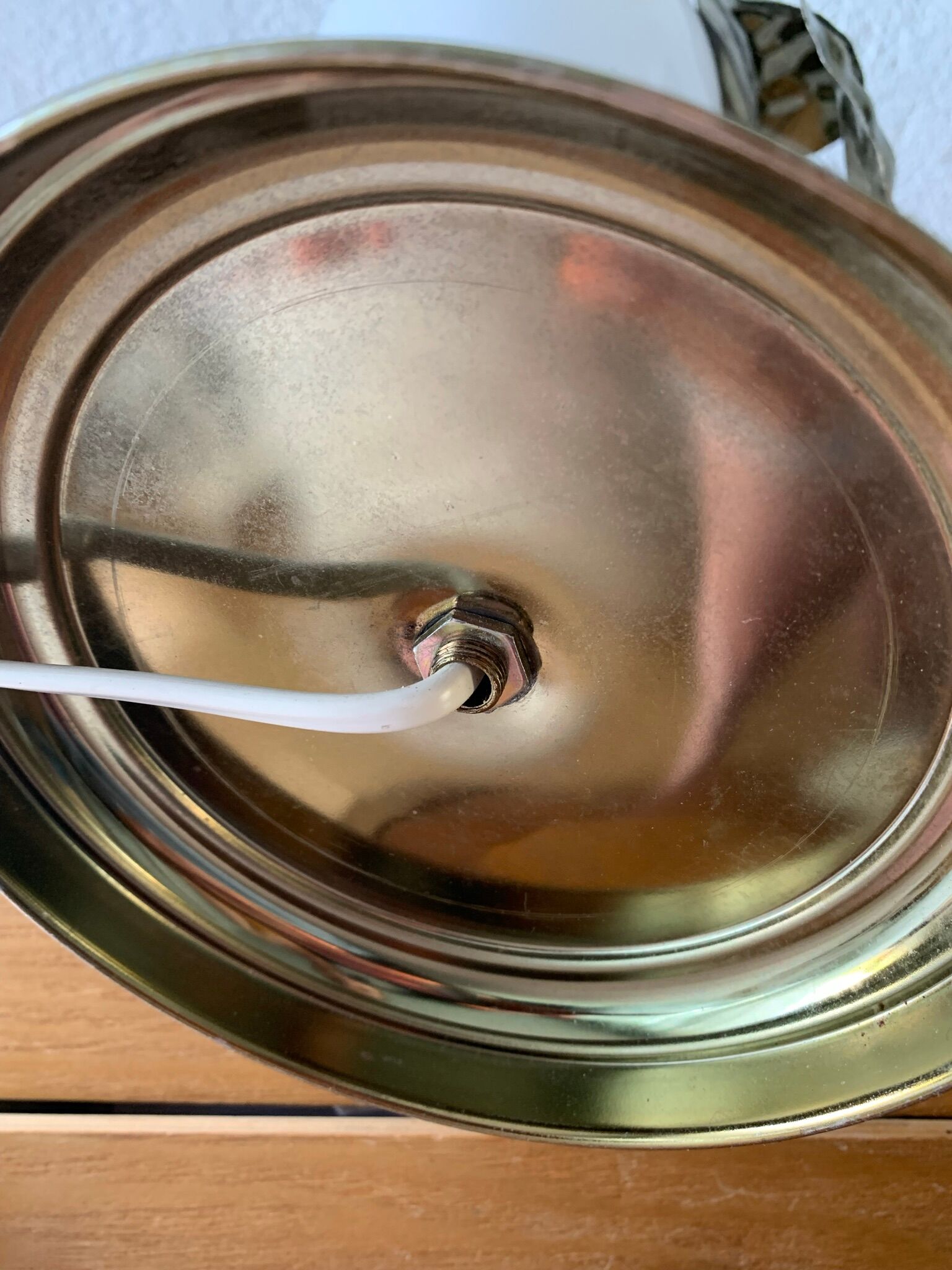 Vintage gilded metal sheet lamp