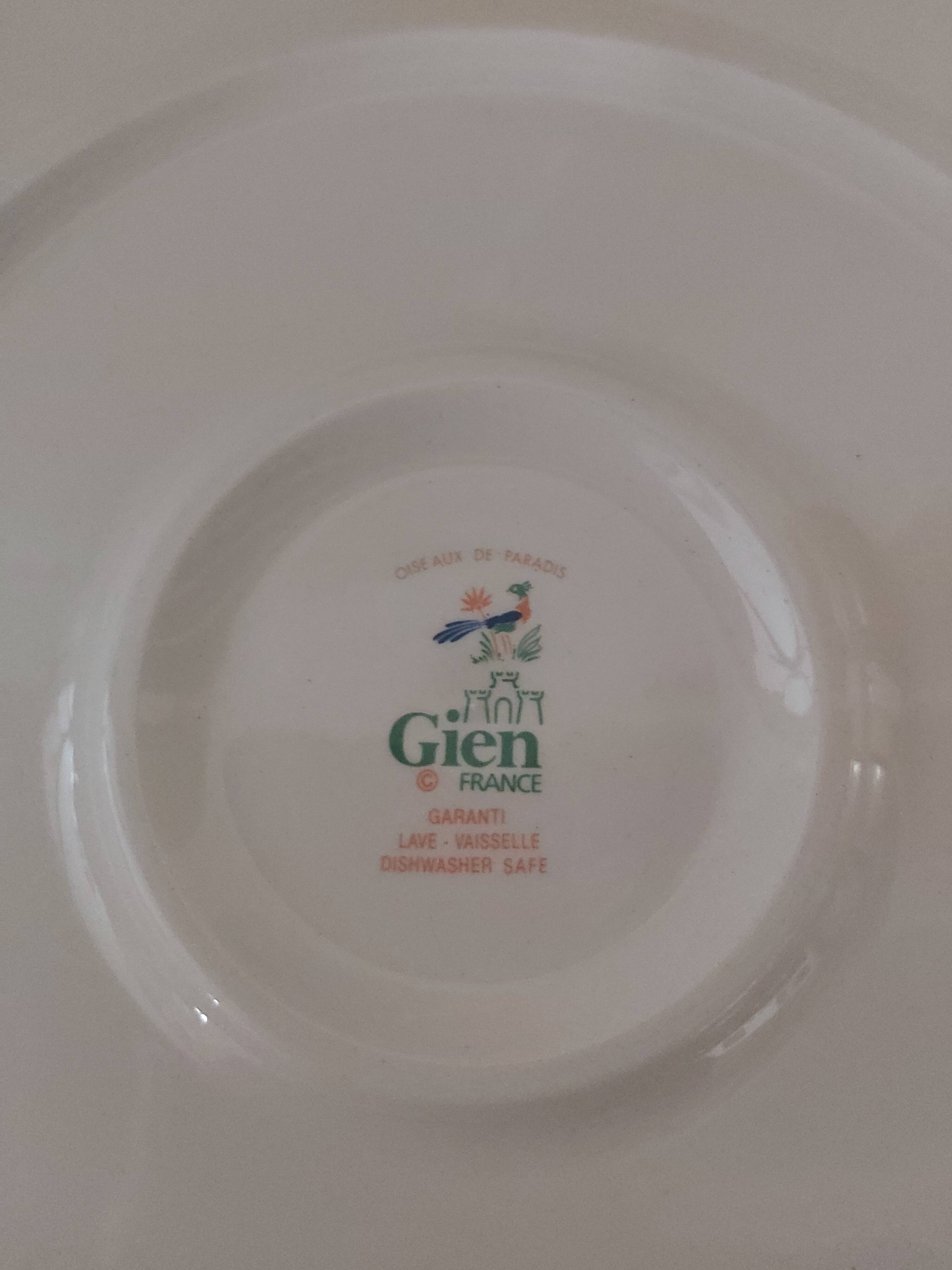 Faience dish from Gien Birds of Paradise