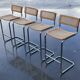 Vintage Cesca Design Bar Stools 80's design in chrome set of four