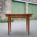 Scandinavian design wooden table, dining room table with integrated extension