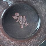 Hollow serving dish – molded pink crystal – sweden