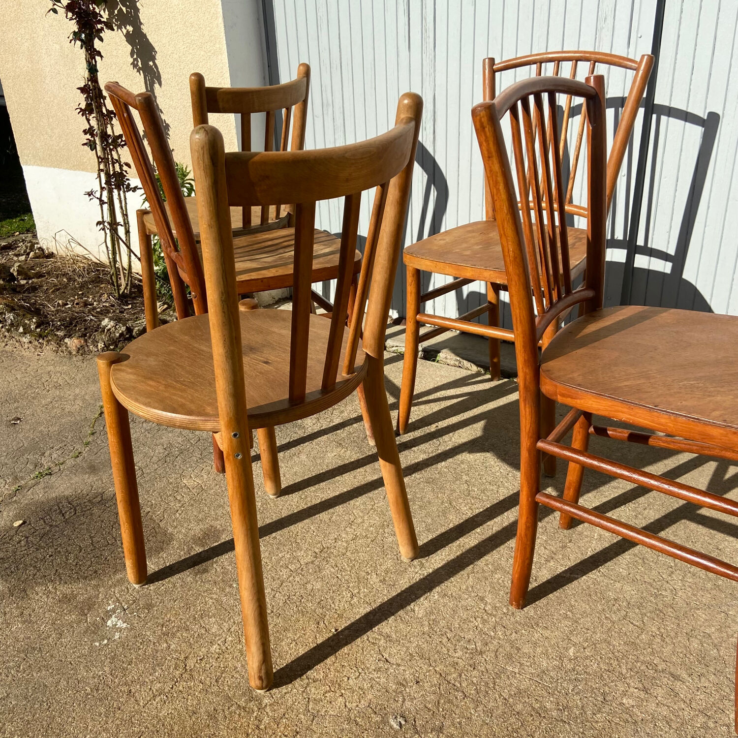 Set of vintage wooden chairs