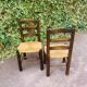 Paire de chaises bois et paillage