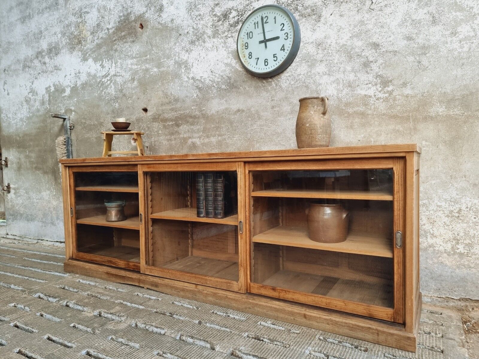 Antique display cabinet school cabinet oak sideboard 250 cm