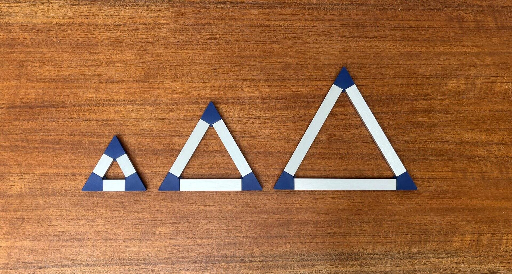 Postmodern triangular trivets by Jorgen Meldgaard for Menu, 1980s, set of 3.