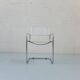 6 chaises Fasem Italia chrome et cuir blanc