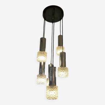 5-light waterfall chandelier from the 70s