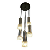 lustre cascade 5 lumières années 70