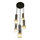 5-light waterfall chandelier from the 70s